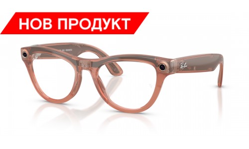 Ray-Ban Meta Skyler (Gen 2) Лъскаво Прозрачно Прасковени/ Прозрачни към Кафяви (Фотохромни)