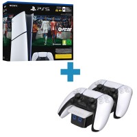Комплект: PlayStation 5 (Slim) Digital Edition 825GB + Докинг станция двойна VS5001