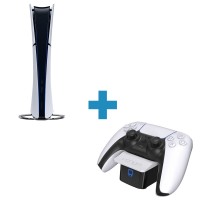 Комплект: PlayStation 5 (Slim) Digital Edition 1TB + Докинг станция единична VS5000
