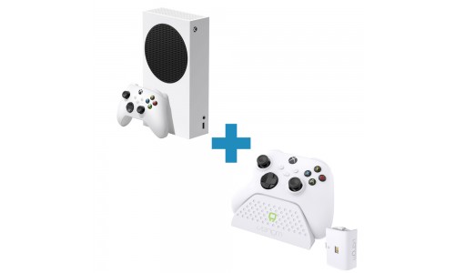 Комплект: Microsoft Xbox Series S 512GB + Докинг станция за зареждане единична Комплект: Microsoft Xbox Series S 512GB + Докинг станция за зареждане единична